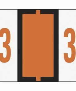 Promo ✔️ Smead BCCRN Bar-Style Color Coded Numeric Labels, 1-1/4 X 1 Inches, 3, Dark Orange, Pack Of 500 🥰