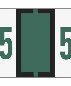 Hot Sale ⭐ Smead BCCRN Bar-Style Color Coded Numeric Labels, 1-1/4 X 1 Inches, 5, Dark Green, Pack Of 500 🥰