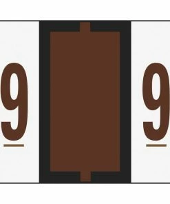 Flash Sale 😍 Smead BCCRN Bar-Style Color Coded Numeric Labels, 1-1/4 X 1 Inches, 9, Brown, Pack Of 500 ✨