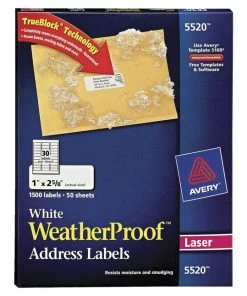 Deals ✔️ Avery Weatherproof Address Labels, 1 X 2-5/8 Inches, Pack Of 1500 🔔