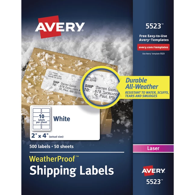 Deals โค๏ธ Avery Weatherproof Address Labels, 2 X 4 Inches, Pack Of 500 ๐ 1 Deals โค๏ธ Avery Weatherproof Address Labels, 2 X 4 Inches, Pack Of 500 ๐