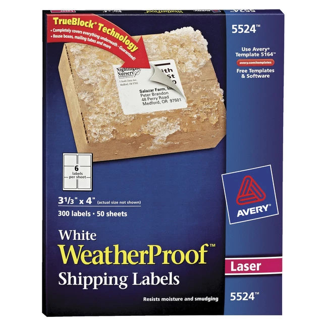 Deals ๐ Avery Weatherproof Shipping Labels, 3-1/3 X 4 Inches, Pack Of 300 ๐ 1 Deals ๐ Avery Weatherproof Shipping Labels, 3-1/3 X 4 Inches, Pack Of 300 ๐