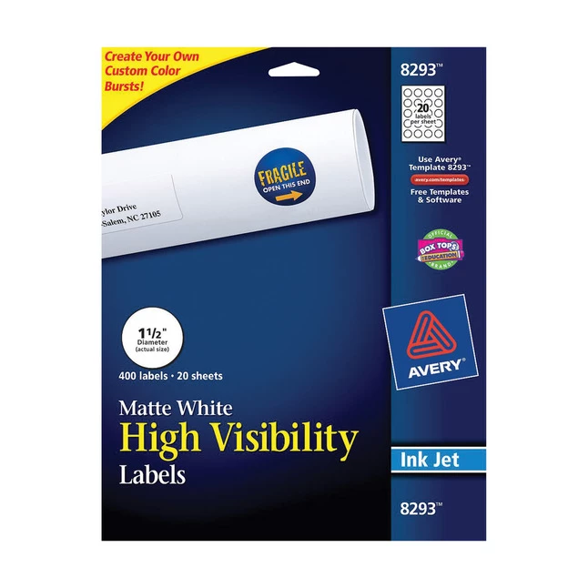 Hot Sale ๐ฅ Avery Permanent Round ID Labels, 1-1/2 Inch Diameter, Matte White, Pack Of 400 ๐ 1 Hot Sale ๐ฅ Avery Permanent Round ID Labels, 1-1/2 Inch Diameter, Matte White, Pack Of 400 ๐