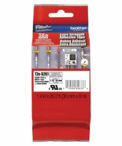 Best Pirce ⌛ Brother TZe Extra Strength Adhesive Tape, 1-1/2 Inch X 26 Feet, Black On White ⌛