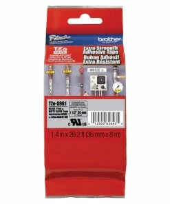 Best reviews of 🛒 Brother TZe Extra Strength Adhesive Tape, 1/2 Inch X 26 Feet, Black On Silver 😍