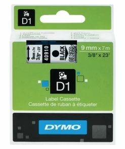 Best Pirce 🔥 Dymo D1 Electronic Tape Cartridge, 3/8 Inch X 23 Feet, Black On Clear 🎁