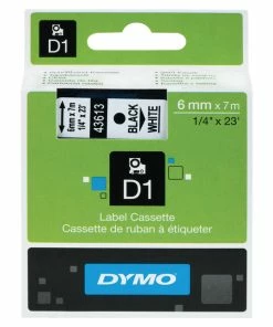 New ⭐ Dymo D1 Electronic Tape Cartridge, 1/4 Inch X 23 Feet, Black On White 🌟