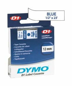 Wholesale 👏 Dymo D1 Electronic Tape Cartridge, 1/2 Inch X 23 Feet, Blue On White 👏