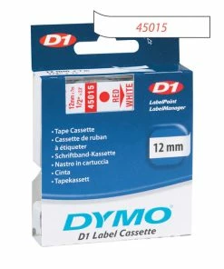 Brand new 🔔 Dymo D1 Electronic Tape Cartridge, 1/2 Inch X 23 Feet, Red On White ⌛