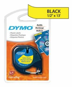 Promo 🎁 Dymo LetraTag Label Tape, 1/2 Inch X 13 Feet, Plastic, Yellow 👍