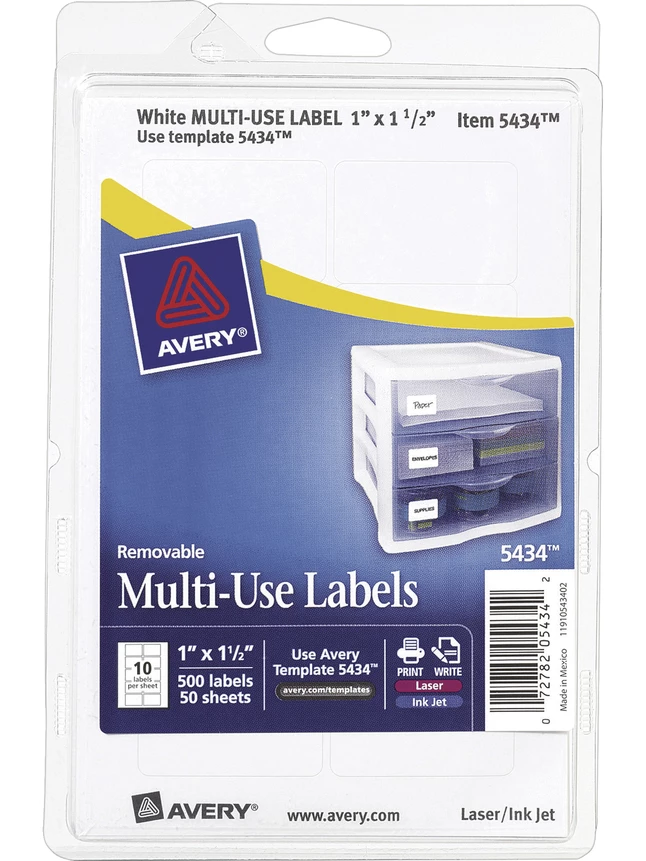 Hot Sale ✨ Avery Removable ID Labels, 1 X 1-1/2 Inches, Pack Of 500 👏 1 Hot Sale ✨ Avery Removable ID Labels, 1 X 1-1/2 Inches, Pack Of 500 👏