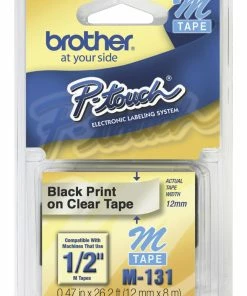 Cheapest 🎁 Brother M Tape Cartridge, 1/2 Inch X 26 Feet, Black On Clear 👍