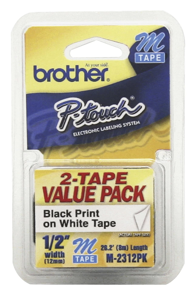 Promo โ๏ธ Brother M Tape Cartridge, 1/2 Inch X 26 Feet, Black On White, Pack Of 2 ๐ฅฐ 1 Promo โ๏ธ Brother M Tape Cartridge, 1/2 Inch X 26 Feet, Black On White, Pack Of 2 ๐ฅฐ