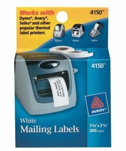 Best Sale 👏 Avery Thermal Printer Address Labels, 1-1/8 X 3-1/2 Inches, White, 130 Labels/Roll, Pack Of 2 🌟