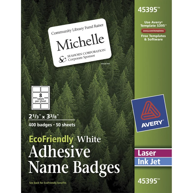 Cheap ๐ Avery EcoFriendly Name Badge Labels, 2-1/3 X 3-3/8 Inches, Pack Of 400 ๐ 1 Cheap ๐ Avery EcoFriendly Name Badge Labels, 2-1/3 X 3-3/8 Inches, Pack Of 400 ๐