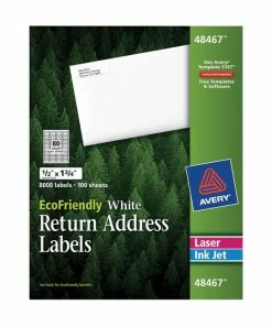 Buy 💯 Avery EcoFriendly Address Labels, 1/2 X 1-3/4 Inches, Pack Of 8000 😍