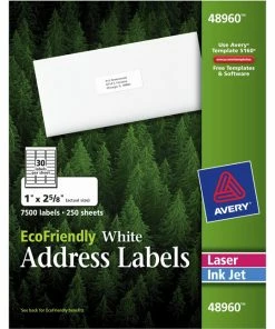 Outlet 😍 Avery EcoFriendly Address Labels, 1 X 2-5/8 Inches, Pack Of 7500 ✔️