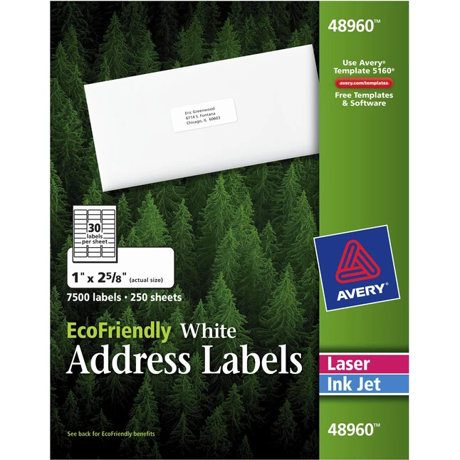 Outlet ๐ Avery EcoFriendly Address Labels, 1 X 2-5/8 Inches, Pack Of 7500 โ๏ธ 1 Outlet ๐ Avery EcoFriendly Address Labels, 1 X 2-5/8 Inches, Pack Of 7500 โ๏ธ