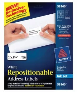 Cheapest 🌟 Avery Repositionable Address Labels, Inkjet, 1 X 2-5/8 Inches, Pack Of 750 👏