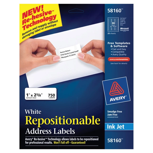 Cheapest ๐ Avery Repositionable Address Labels, Inkjet, 1 X 2-5/8 Inches, Pack Of 750 ๐ 1 Cheapest ๐ Avery Repositionable Address Labels, Inkjet, 1 X 2-5/8 Inches, Pack Of 750 ๐