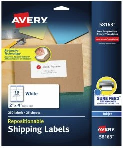 Best Pirce ✔️ Avery Repositionable Shipping Labels, Inkjet, 2 X 4 Inches, Pack Of 250 😉