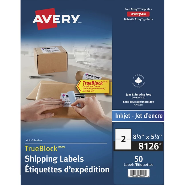 Outlet ๐งจ Avery TrueBlock Shipping Labels, Inkjet, 5-1/2 X 8-1/2 Inches, White, Pack Of 50 ๐คฉ 1 Outlet ๐งจ Avery TrueBlock Shipping Labels, Inkjet, 5-1/2 X 8-1/2 Inches, White, Pack Of 50 ๐คฉ