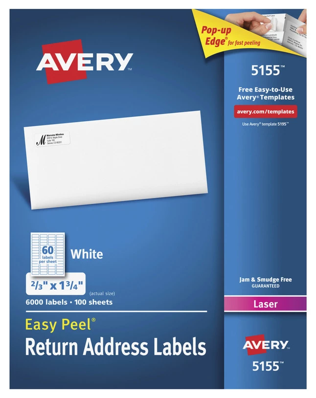 Discount 🛒 Avery Easy Peel Return Address Labels, Laser, 2/3 X 1-3/4 Inches, Pack Of 6000 👍 1 Discount 🛒 Avery Easy Peel Return Address Labels, Laser, 2/3 X 1-3/4 Inches, Pack Of 6000 👍