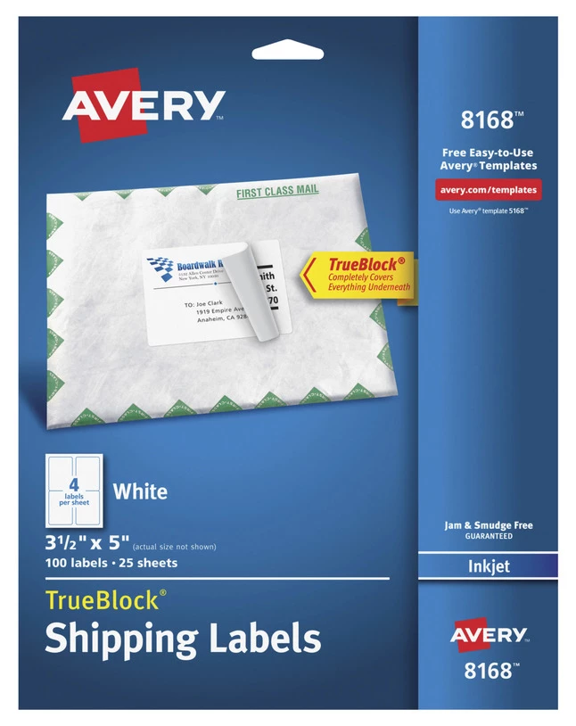 Best Pirce ✨ Avery TrueBlock Shipping Labels, Inkjet, 3-1/2 X 5 Inches, White, Pack Of 100 ✔️ 1 Best Pirce ✨ Avery TrueBlock Shipping Labels, Inkjet, 3-1/2 X 5 Inches, White, Pack Of 100 ✔️