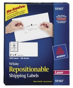 Outlet ⭐ Avery Repositionable Shipping Labels, Laser, 2 X 4 Inches, Pack Of 1000 ✔️