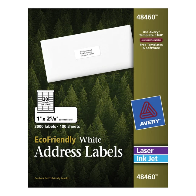 Wholesale ๐ Avery EcoFriendly Address Labels, 1 X 2-5/8 Inches, Pack Of 3000 ๐คฉ 1 Wholesale ๐ Avery EcoFriendly Address Labels, 1 X 2-5/8 Inches, Pack Of 3000 ๐คฉ