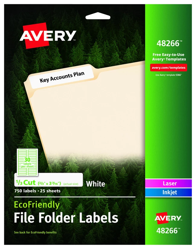 Discount 💯 Avery EcoFriendly File Folder Labels, 2/3 X 3-7/16 Inches, Pack Of 750 🎁 1 Discount 💯 Avery EcoFriendly File Folder Labels, 2/3 X 3-7/16 Inches, Pack Of 750 🎁