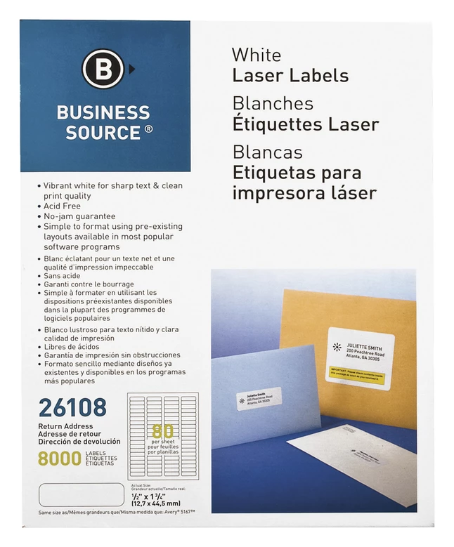 Cheapest π Business Source Return Address Labels, 1/2 X 1-3/4 Inches, Pack Of 8000 β 1 Cheapest π Business Source Return Address Labels, 1/2 X 1-3/4 Inches, Pack Of 8000 β
