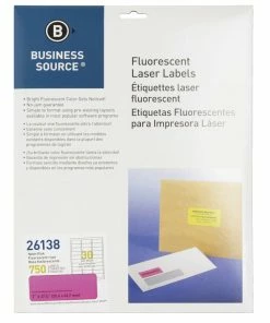 Promo 🥰 Business Source Laser Printer Labels, 1 X 2-5/8 Inches, Neon Pink, Pack Of 750 ❤️