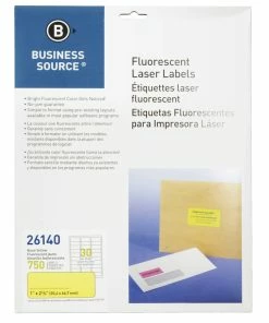 Cheap 😉 Business Source Laser Printer Labels, 1 X 2-5/8 Inches, Neon Yellow, Pack Of 750 😍
