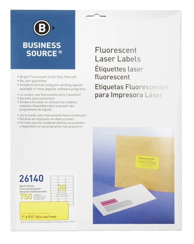 Cheap 😉 Business Source Laser Printer Labels, 1 X 2-5/8 Inches, Neon Yellow, Pack Of 750 😍 1 Cheap 😉 Business Source Laser Printer Labels, 1 X 2-5/8 Inches, Neon Yellow, Pack Of 750 😍