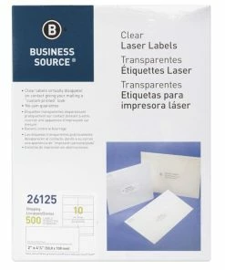 Coupon 🎁 Business Source Shipping Labels, 2 X 1-1/4 Inches, Matte Clear, Pack Of 500 💯