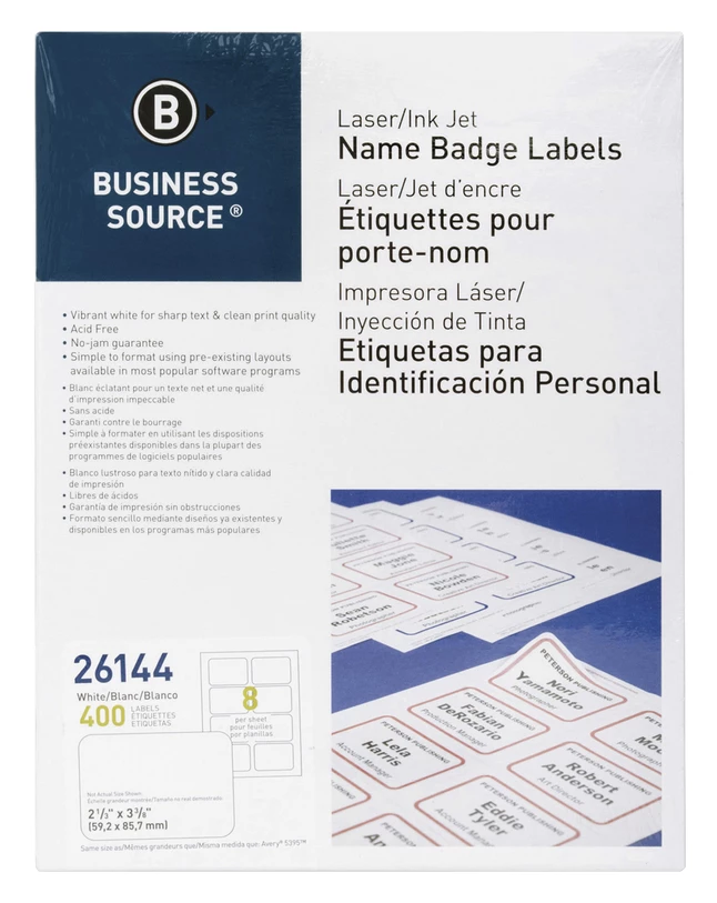 Cheapest 🔥 Business Source Adhesive Name Badge Labels, 2-1/3 X 3-3/8 Inches, White, Pack Of 400 👍 1 Cheapest 🔥 Business Source Adhesive Name Badge Labels, 2-1/3 X 3-3/8 Inches, White, Pack Of 400 👍