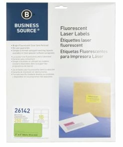 Hot Sale 💯 Business Source Laser Printer Labels, 2 X 4 Inches, Neon Green, Pack Of 250 🎁