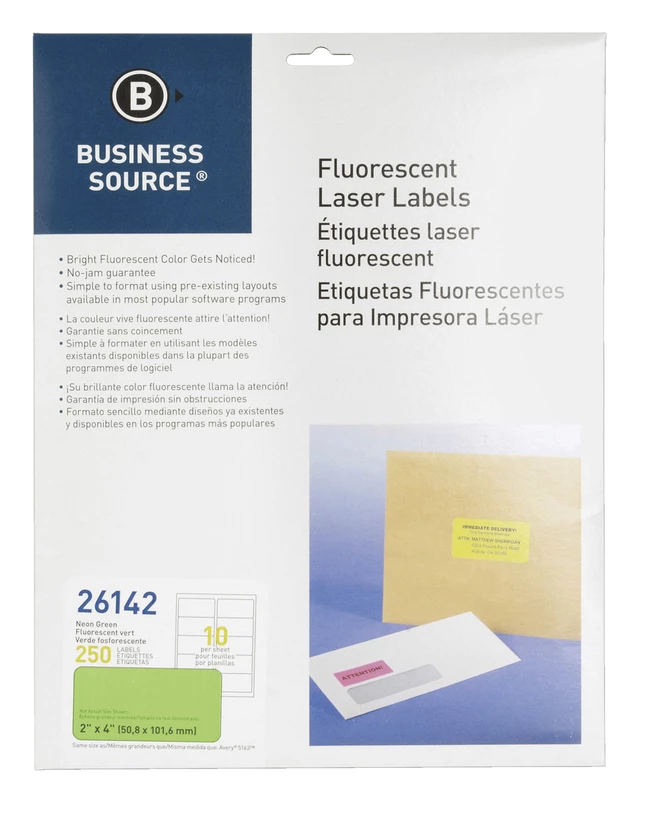 Hot Sale ๐ฏ Business Source Laser Printer Labels, 2 X 4 Inches, Neon Green, Pack Of 250 ๐ 1 Hot Sale ๐ฏ Business Source Laser Printer Labels, 2 X 4 Inches, Neon Green, Pack Of 250 ๐