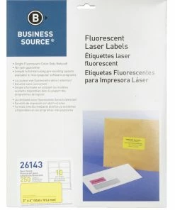 Deals 🌟 Business Source Laser Printer Labels, 2 X 4 Inches, Neon Yellow, Pack Of 250 👍