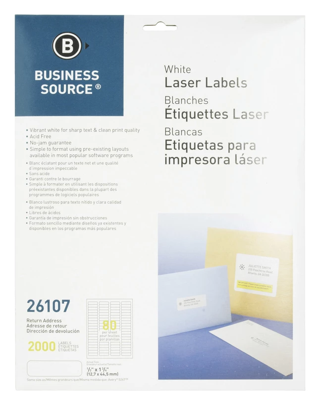 Brand new π₯° Business Source Return Address Labels, 1/2 X 1-3/4 Inches, Pack Of 2000 π 1 Brand new π₯° Business Source Return Address Labels, 1/2 X 1-3/4 Inches, Pack Of 2000 π
