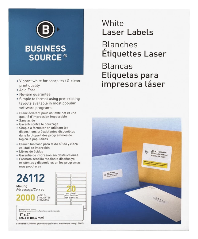 Budget π Business Source Address Labels, 1 X 4 Inches, Pack Of 2000 𧨠1 Budget π Business Source Address Labels, 1 X 4 Inches, Pack Of 2000 π§¨