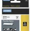 Wholesale 😉 Dymo Rhino Nylon Flexible Label Tape, 1 Inch X 11-1/2 Feet, Black On White 🎉