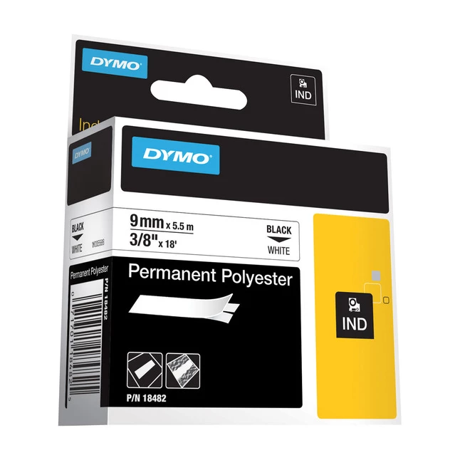 Brand new โ Dymo Rhino Permanent Polyester Label Tape, 3/8 Inch X 18 Feet, Black On White ๐ฅฐ 1 Brand new โ Dymo Rhino Permanent Polyester Label Tape, 3/8 Inch X 18 Feet, Black On White ๐ฅฐ