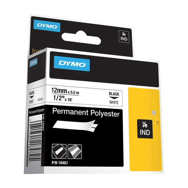Budget 🔥 Dymo Rhino Permanent Polyester Label Tape, 1/2 Inch X 18 Feet, Black On White 🤩 1 Budget 🔥 Dymo Rhino Permanent Polyester Label Tape, 1/2 Inch X 18 Feet, Black On White 🤩