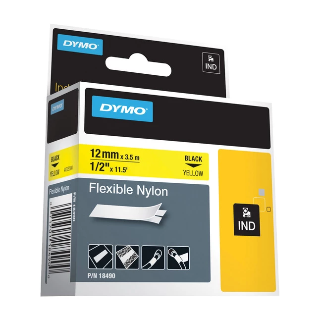 Buy ๐ Dymo Rhino Nylon Flexible Label Tape, 1/2 Inch X 11-1/2 Feet, Black On Yellow ๐ 1 Buy ๐ Dymo Rhino Nylon Flexible Label Tape, 1/2 Inch X 11-1/2 Feet, Black On Yellow ๐