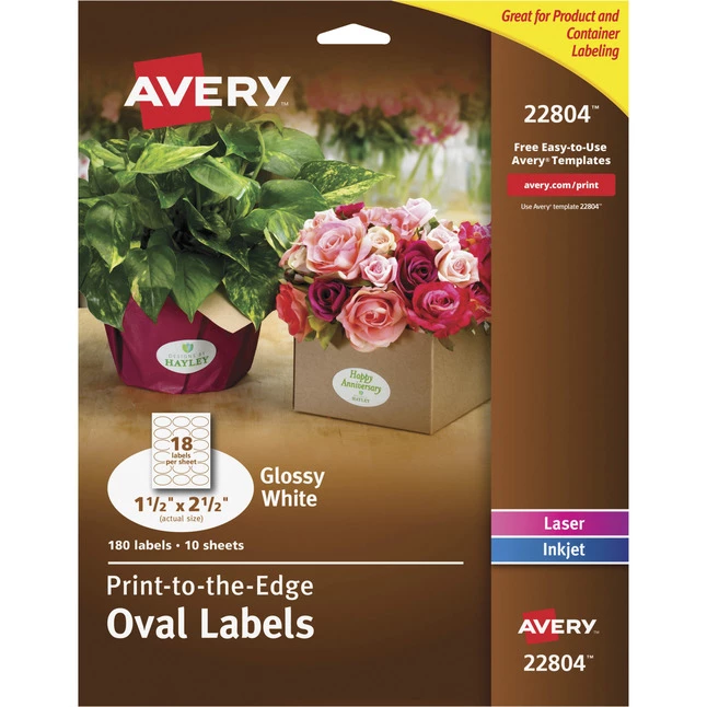 Coupon ๐ Avery Oval Labels, 1-1/2 X 2-1/2 Inches, White Gloss, Pack Of 180 โ 1 Coupon ๐ Avery Oval Labels, 1-1/2 X 2-1/2 Inches, White Gloss, Pack Of 180 โ
