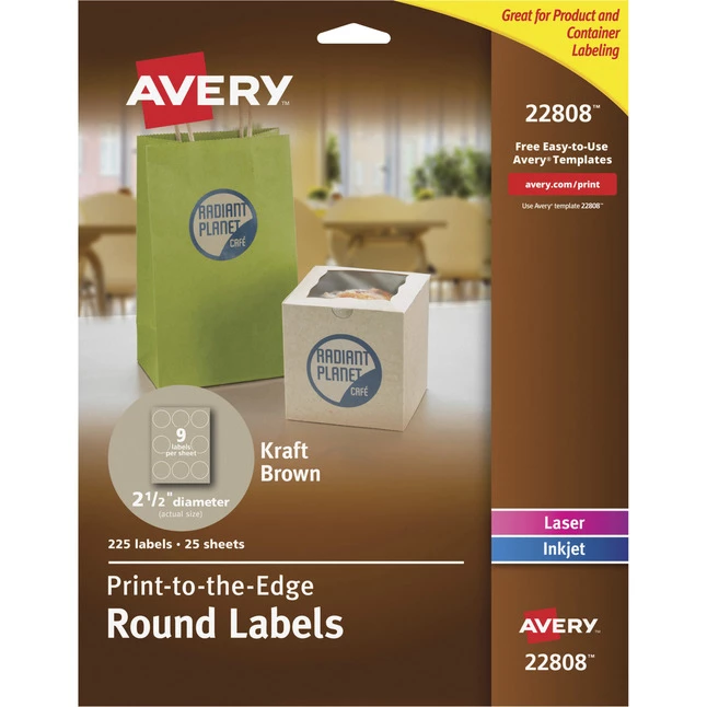 Promo ๐ Avery Round Labels, 2-1/2 Inch Diameter, Kraft Brown, Pack Of 225 ๐ 1 Promo ๐ Avery Round Labels, 2-1/2 Inch Diameter, Kraft Brown, Pack Of 225 ๐