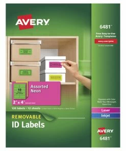 Cheapest 🌟 Avery Removable Labels, 2 X 4 Inches, Assorted Neon, Pack Of 120 🔥