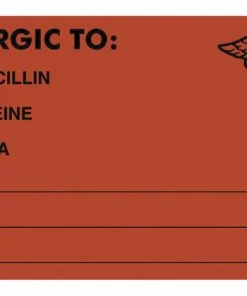 Promo ❤️ Tabbies Medical Allergy Label, 4 X 2 Inches, Fluorescent Red, Pack Of 100 🔔